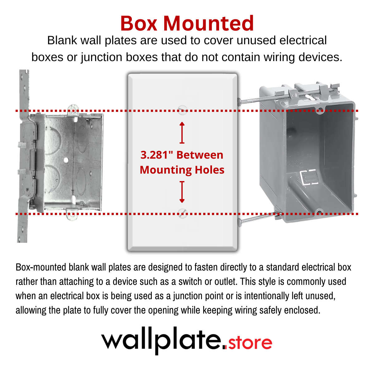 5-Gang Blank, Standard Size, White Painted Metal Wallplate