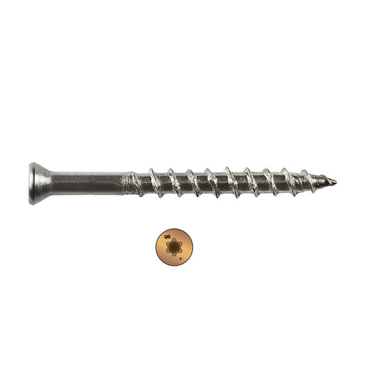 10 x 2 1/2 Simpson Trim-Head Deck-Drive™ DWP Wood Screws - 6-Lobe Drive 305 Stainless Steel Tan 03 (T25) - Box (350)