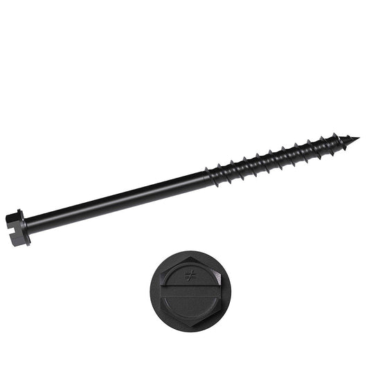 1/4 x 3 1/4 Simpson Hex Head Titen Turbo™ Concrete and Masonry Screw Anchor Zinc Plated w/ Ceramic Coat Black (5/16 in. Hex) - Box (100)