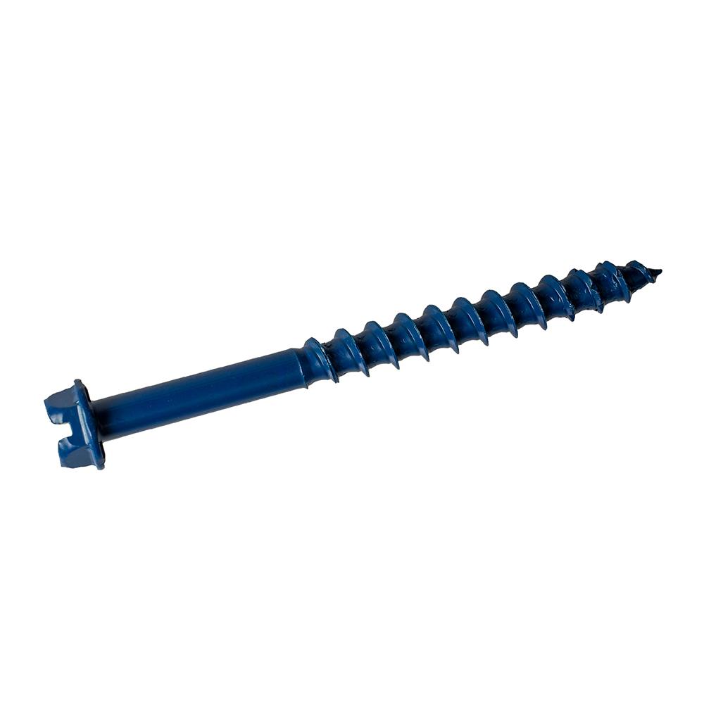 3/16 x 1 1/4 Simpson Hex Head Titen Turbo™ Concrete and Masonry Screw Anchor Zinc Plated w/ Ceramic Coat Blue (1/4 in. Hex) - Box (100)