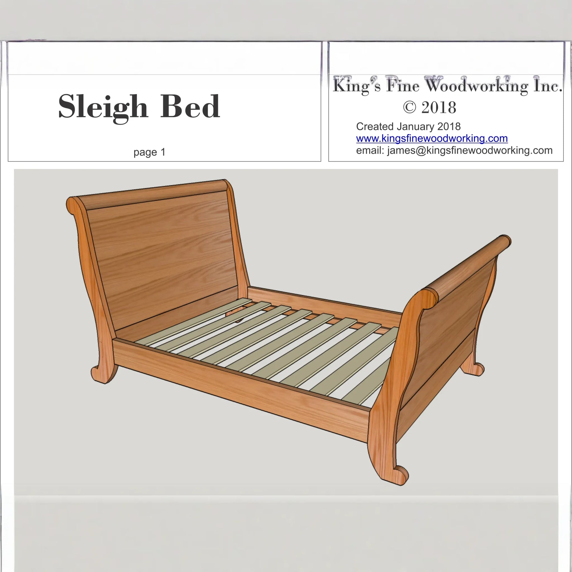 Sleigh Bed Heirloom Piece Woodworking Plans