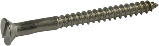 10 x 1 1/2 Slotted Flat Head Wood Screw 304 Stainless Steel