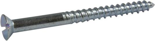 9 x 1 1/2 Slotted Flat Wood Screw Zinc Plated