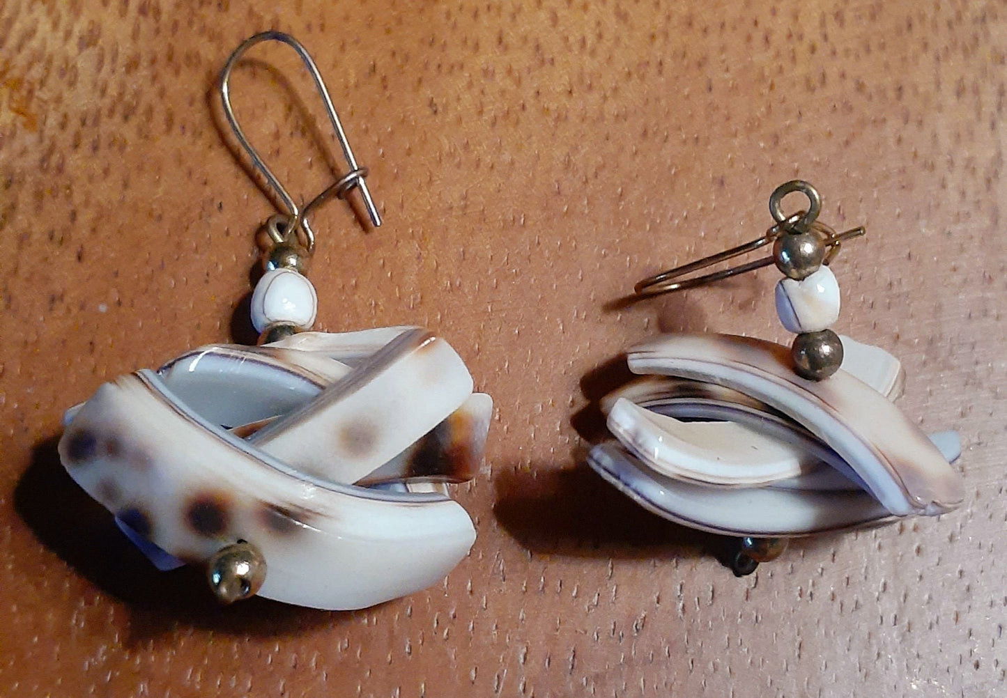 Small Handmade Natural Atlantic Coast Shell Dangle  Earrings