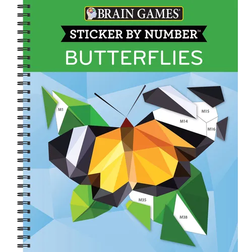Brain Games - Sticker by Number: Butterflies (28 Images to Sticker)