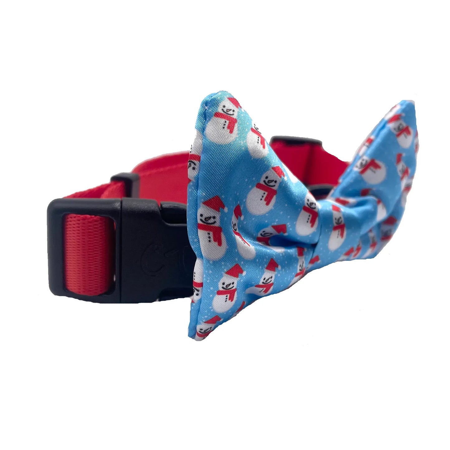 Snowman Christmas Blue Dog Bow Tie