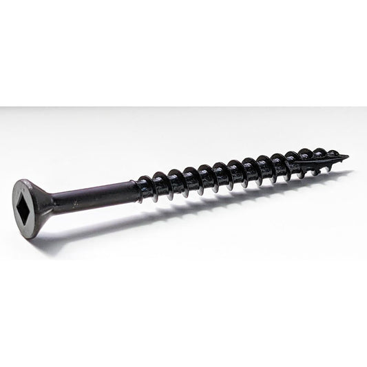 9 x 3 Strong-Point® Square Drive Flat Head w/ Nibs Particle Board Screw Type 17 Black Oxide - Carton (2000)