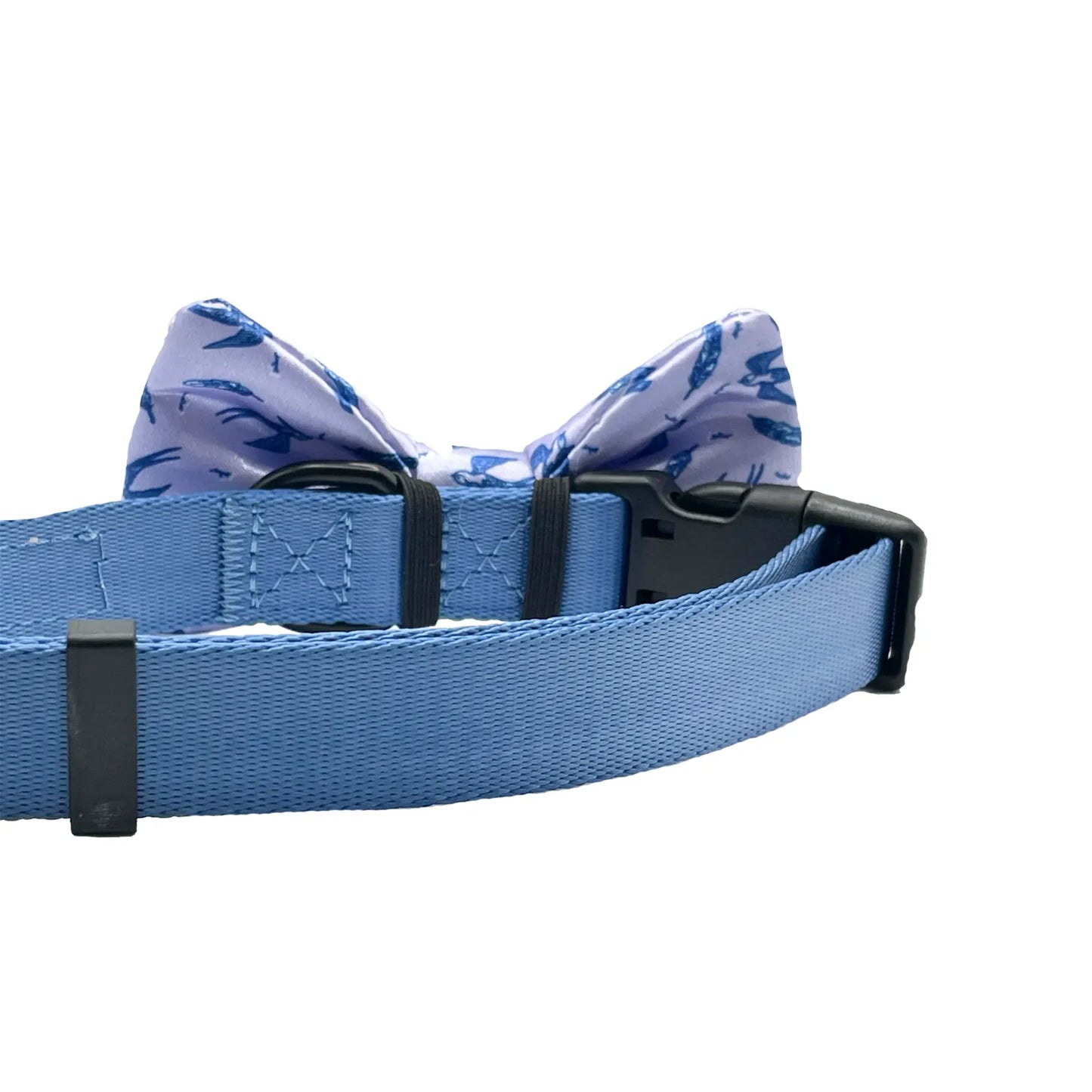 Swallow & Feather Dog Bow Tie Purple