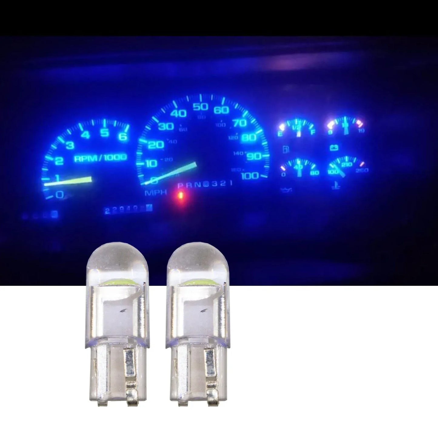 LED Replacement Bulbs Ice Blue T10 10 PCS 12V Compatible with Map Light, Dome Light, License Plate Light, Side Door Courtesy, Cargo Light, or Trunk Light, Instrument Panel Light (Pack of 10)