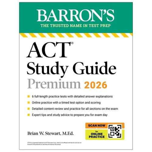 ACT Study Guide Premium, 2026: 6 Practice Tests + Comprehensive Review + Online Practice for the New Enhanced ACT