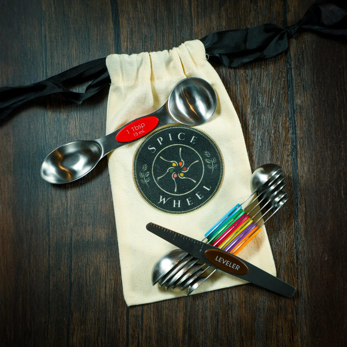 Magnetic Spoons with leveler and Canvas Gift Bag