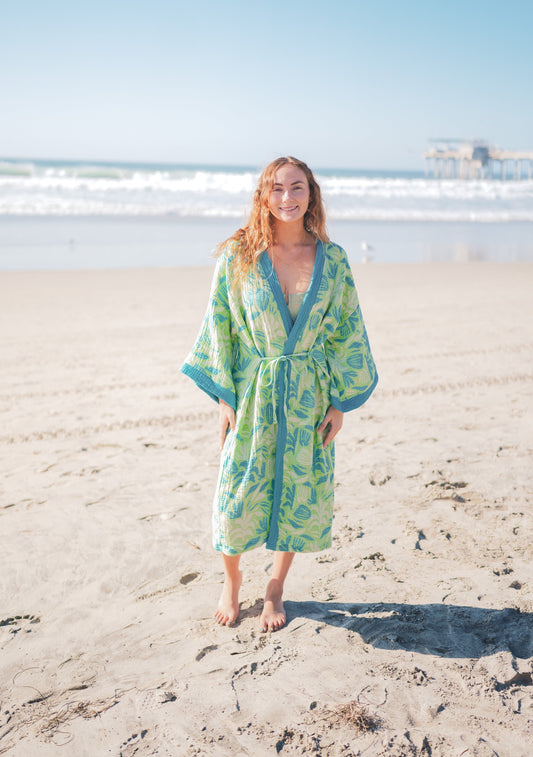 TURKISH COTTON MUSLIN KIMONO ROBE