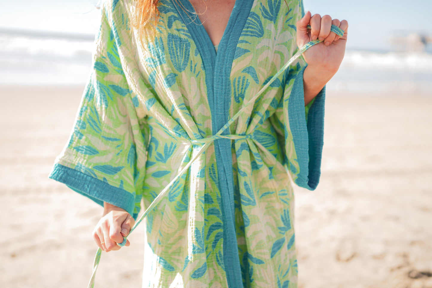 TURKISH COTTON MUSLIN KIMONO ROBE