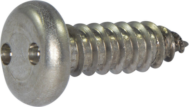 6 x 1 Tamper Resistant Drilled Spanner Pan Head Sheet Metal Screw 18-8 Stainless Steel