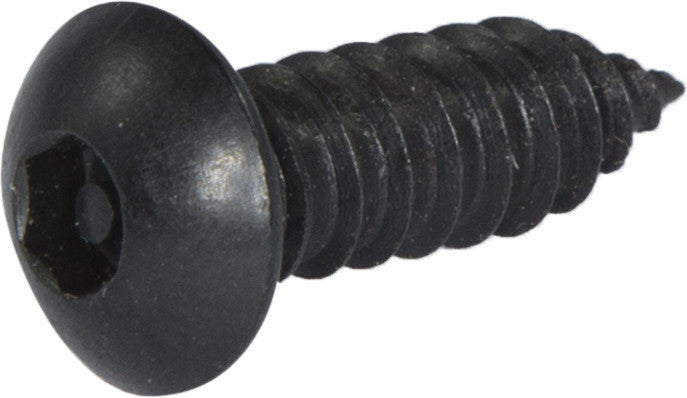 8 x 1 1/4 Tamper Resistant Hex Button Head Socket Sheet Metal Screw Steel Black (5/32)