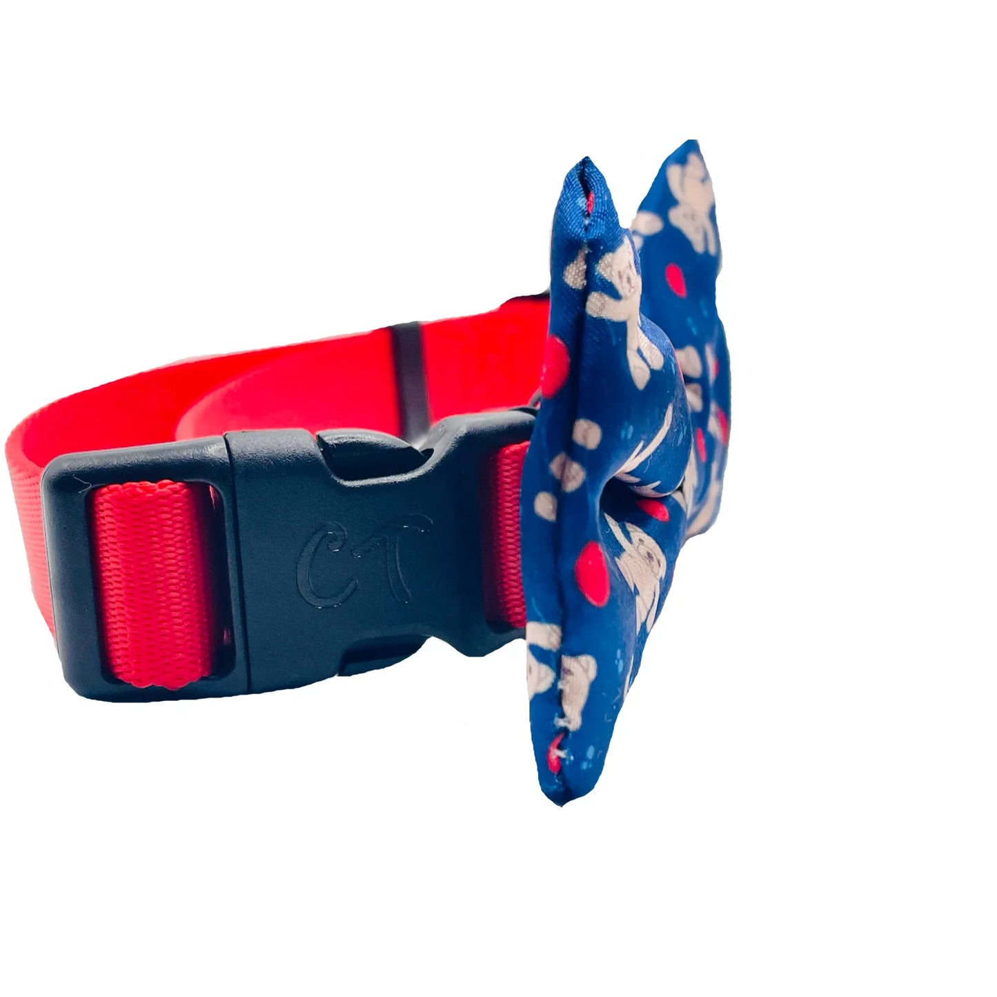 Teddy Bear Dog Bow Tie Blue