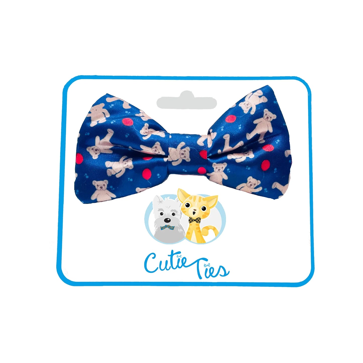 Teddy Bear Dog Bow Tie Blue