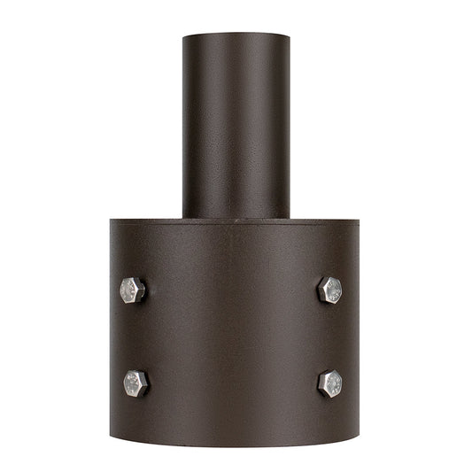 Tenon Adapter for 6in Round Light Pole Top, Bronze Finish Galvanized Steel Light Pole Adapter