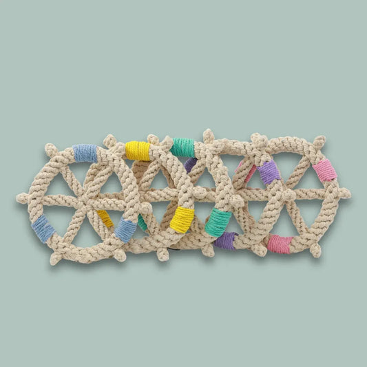 Color wheel Macrame Rope Pet Toy