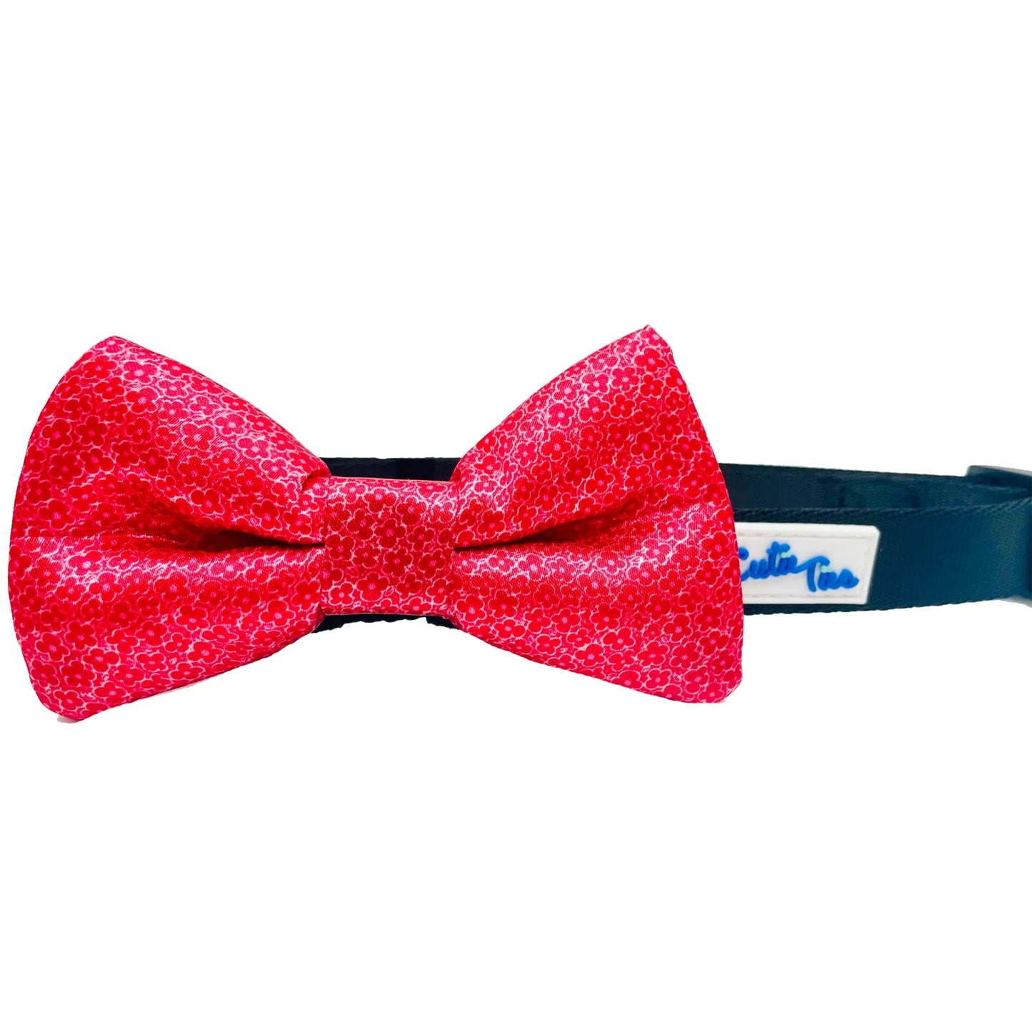 Tiny Flowers Pink Dog Bow Tie