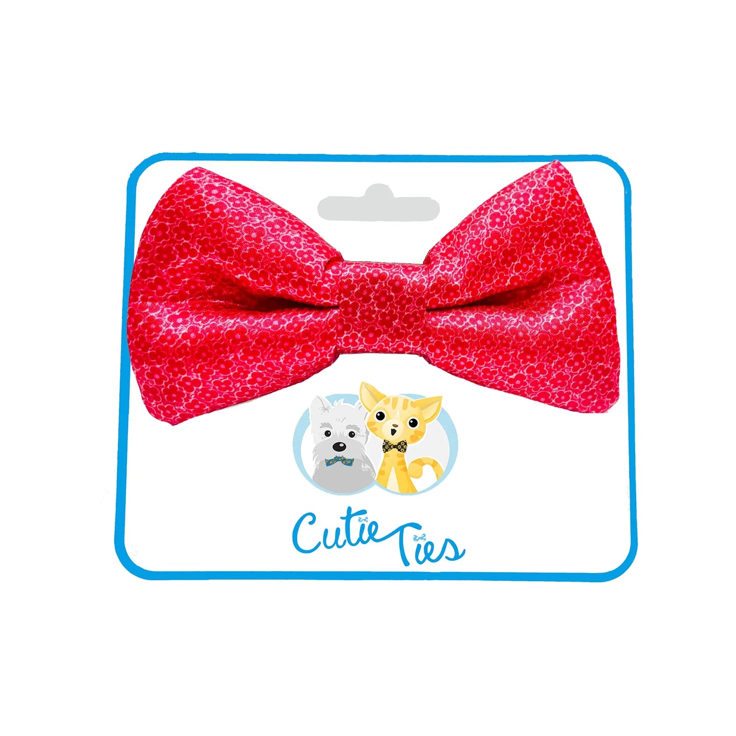Tiny Flowers Pink Dog Bow Tie