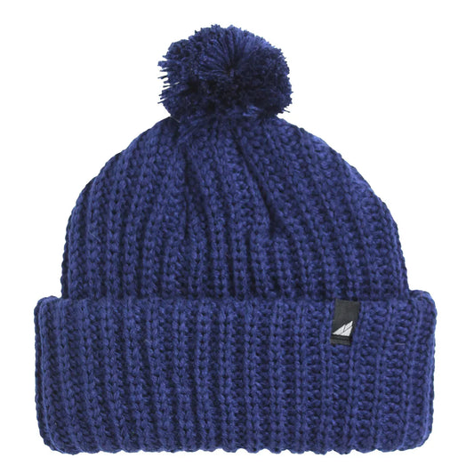 Toddler Acrylic Ribbed Cuff with Matching Pom Hat