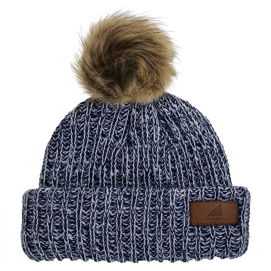 Navy and Natural Blended with Shepard Pom