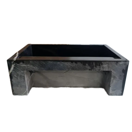 Toros Black Marble Rectangular Wall-mount Bathroom Sink Fluted (W)16" (L)24" (H)7"