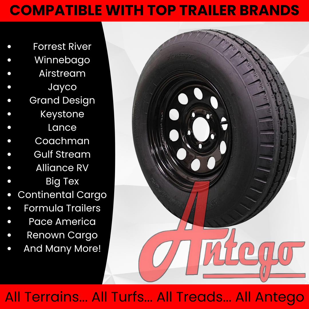 (Set of 2) Antego Tire and Wheel Heavy-Duty 205/75D14 Highway Terrain – 6-Ply-Ply, 14.0-Inch Wheel, Designed for Secure & Stable Towing | A140554010096206ST20575D14-B2