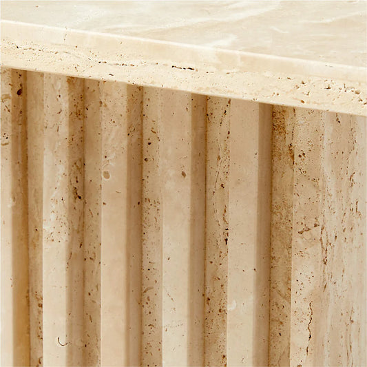 Troia Light Solid Travertine Coffee Table Special Design Honed (W)13" (L)21" (H)16"