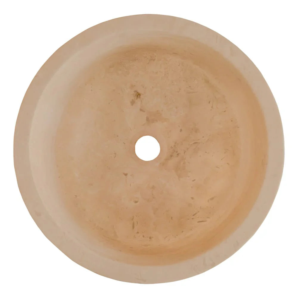 Troia Light Travertine Cylinder Above Vanity Bathroom Sink 2" Embedded Mosaics Border