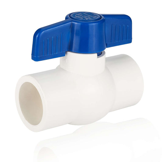 1-1/2" PVC Ball Valve, Solvent Weld, Sch. 40