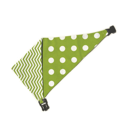 Lime Green Chevron Reversible Dog Bandana