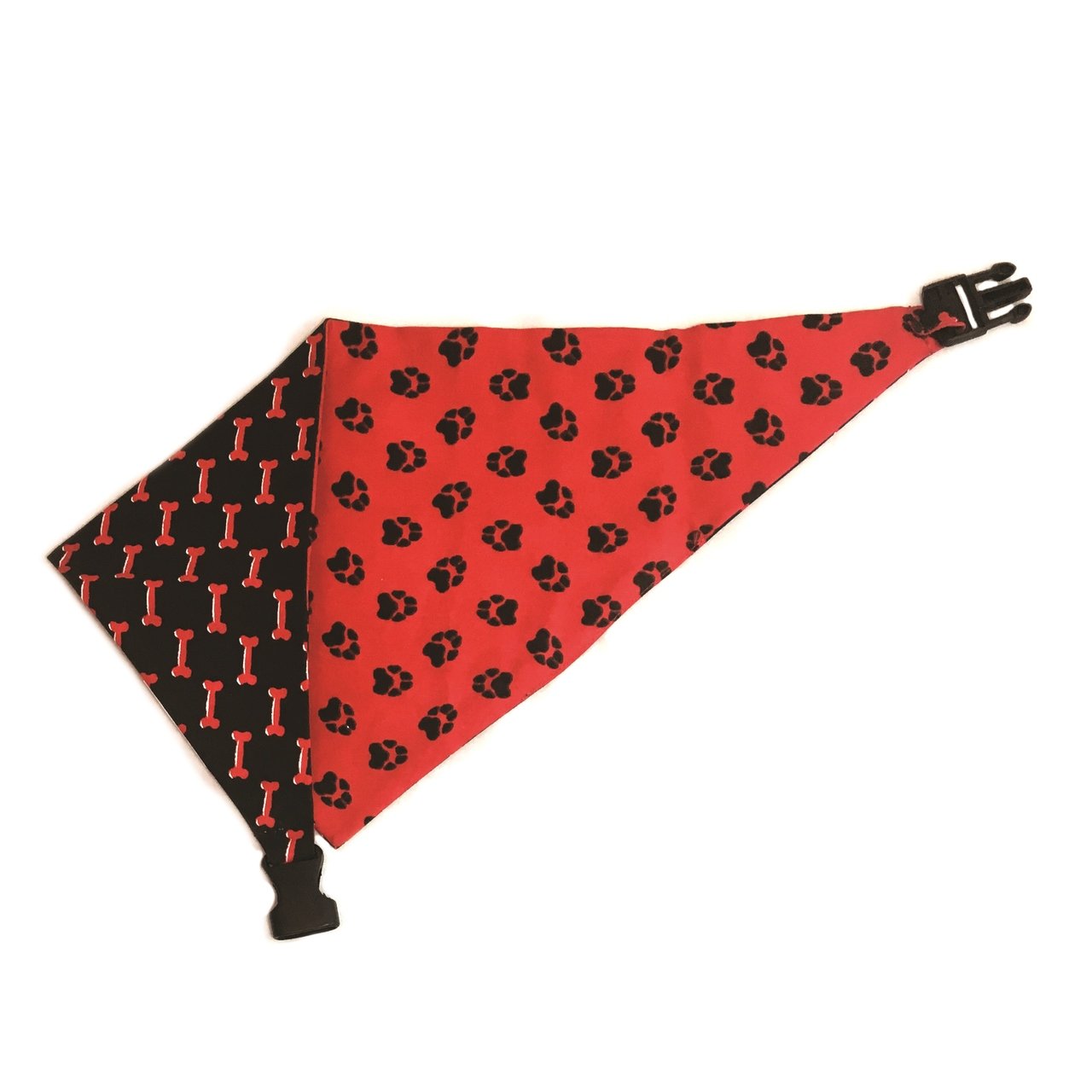 Red & Black Reversible Dog Bandana