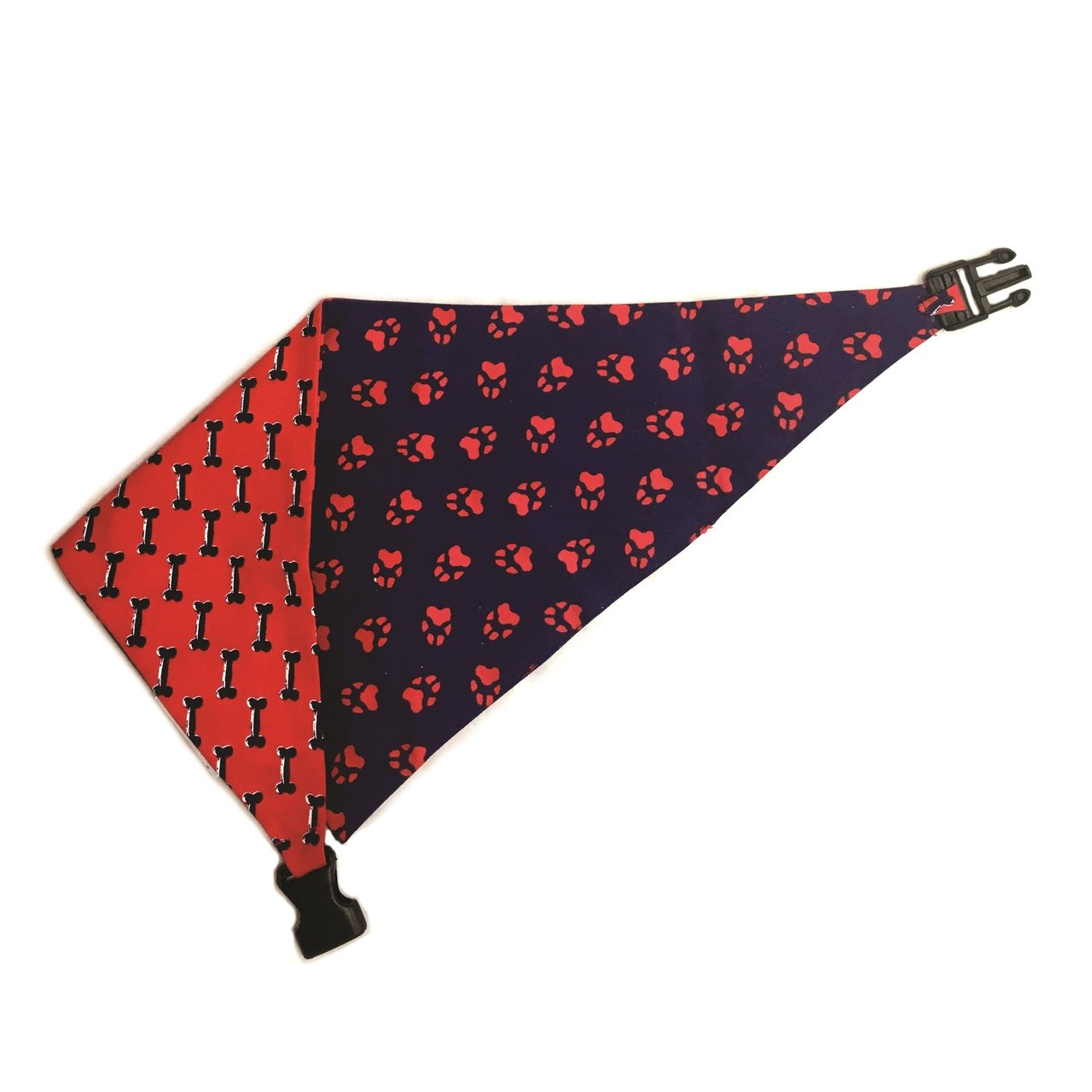 Blue & Red Reversible Dog Bandana
