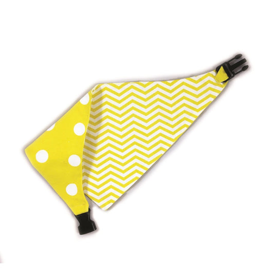 Yellow Chevron Reversible Dog Bandana