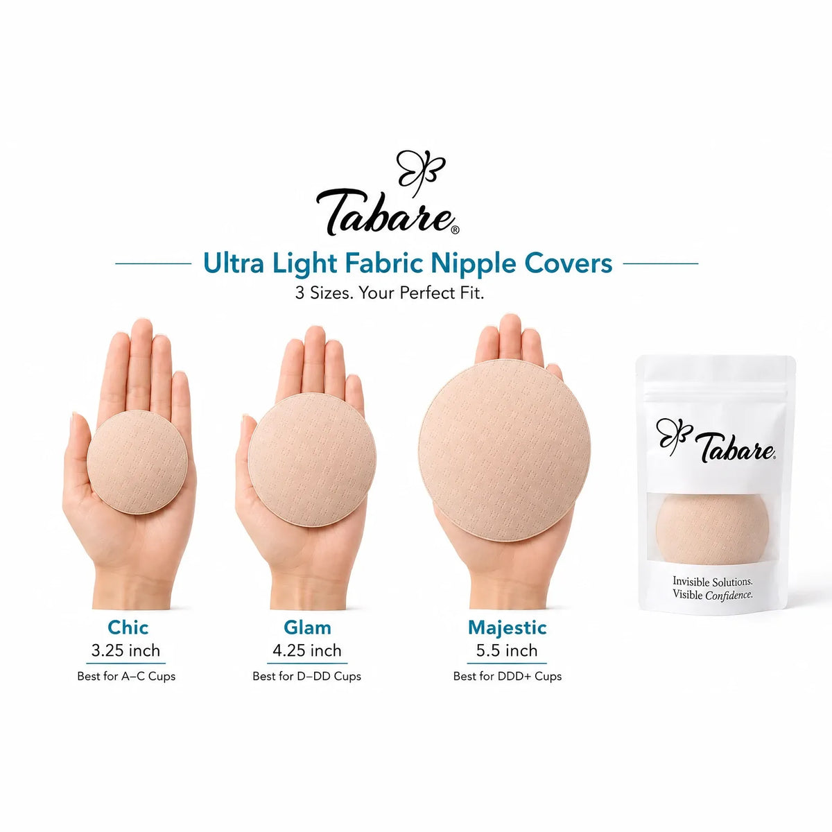 1 Pair / Beige / Chic (3.25in)