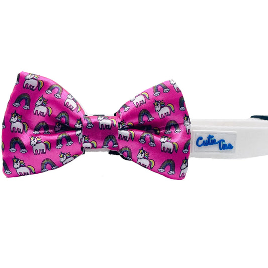 Unicorn Rainbow Dog Bow Tie
