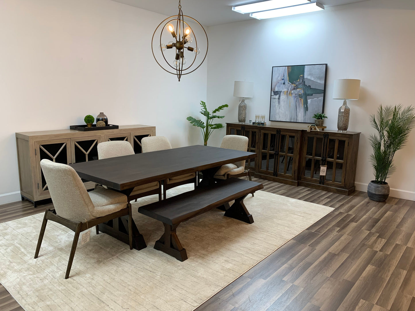 Pinilla 84" Teak Live Edge Dining Table - Natural + Black