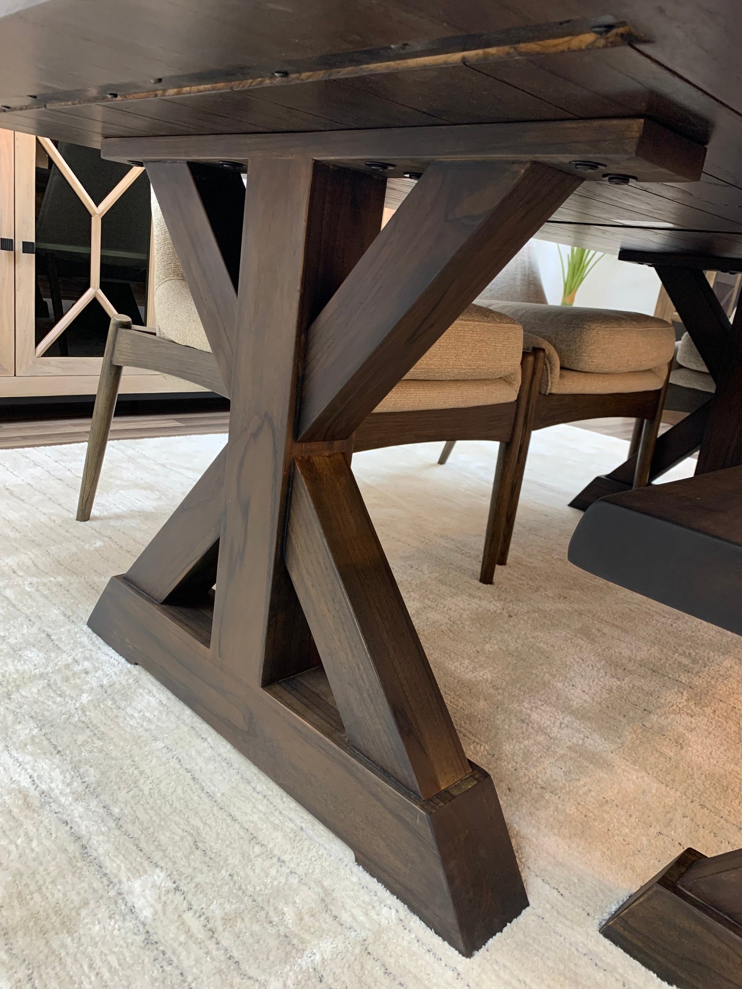 Pinilla 84" Teak Live Edge Dining Table - Natural + Black