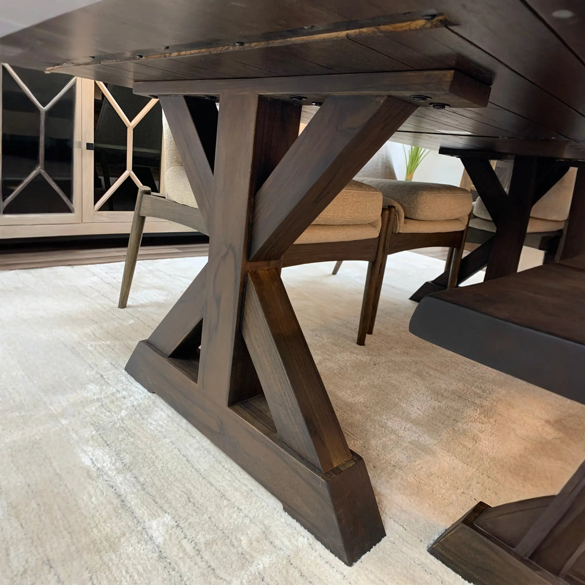 Pinilla 84" Teak Live Edge Dining Table - Natural + Black - Furniture » Dining Tables, Products from Blue Zone Creations, All Products - Little Red General Store