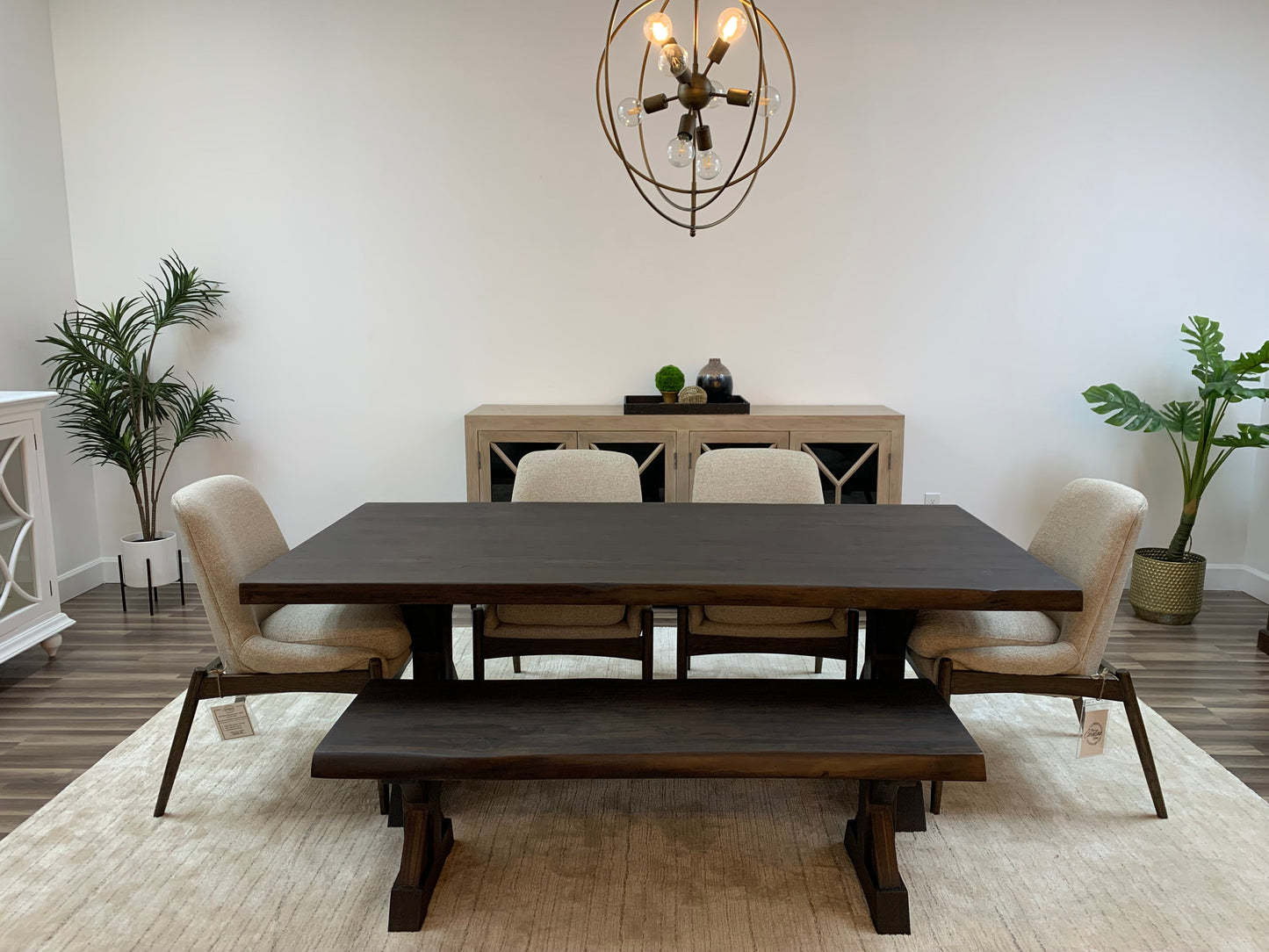 Pinilla 84" Teak Live Edge Dining Table - Natural + Black