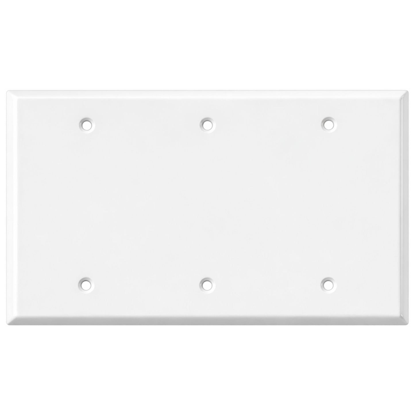 3-Gang Blank, Standard Size, White Painted Metal Wallplate