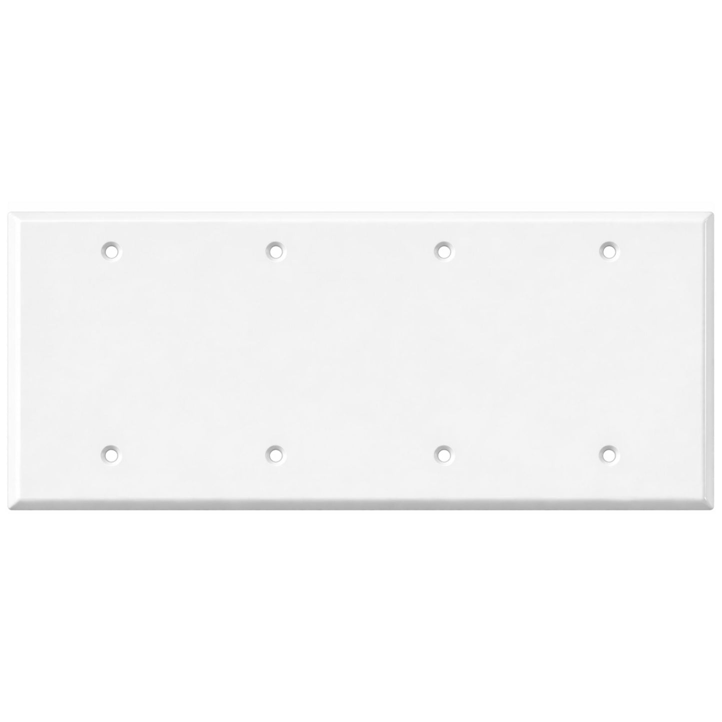 4-Gang Blank, Standard Size, White Painted Metal Wallplate