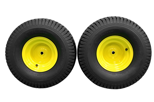 20x10.00-8 Tires with 8x7 John Deere Yellow Wheels 2 Ply for Lawn & Garden Mower Turf Tires (Set of 2)