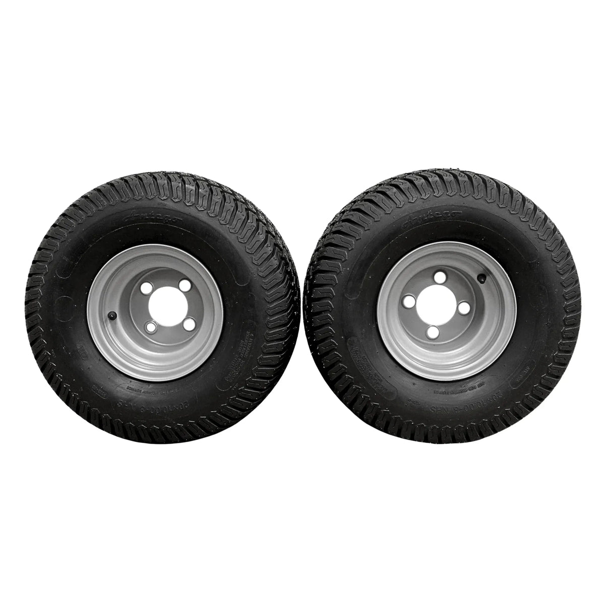 20x10.00-8  4 Ply Turf Tires with 8x7 Wheels  Lawn & Garden Mower and Golf Cart (Set of 4)