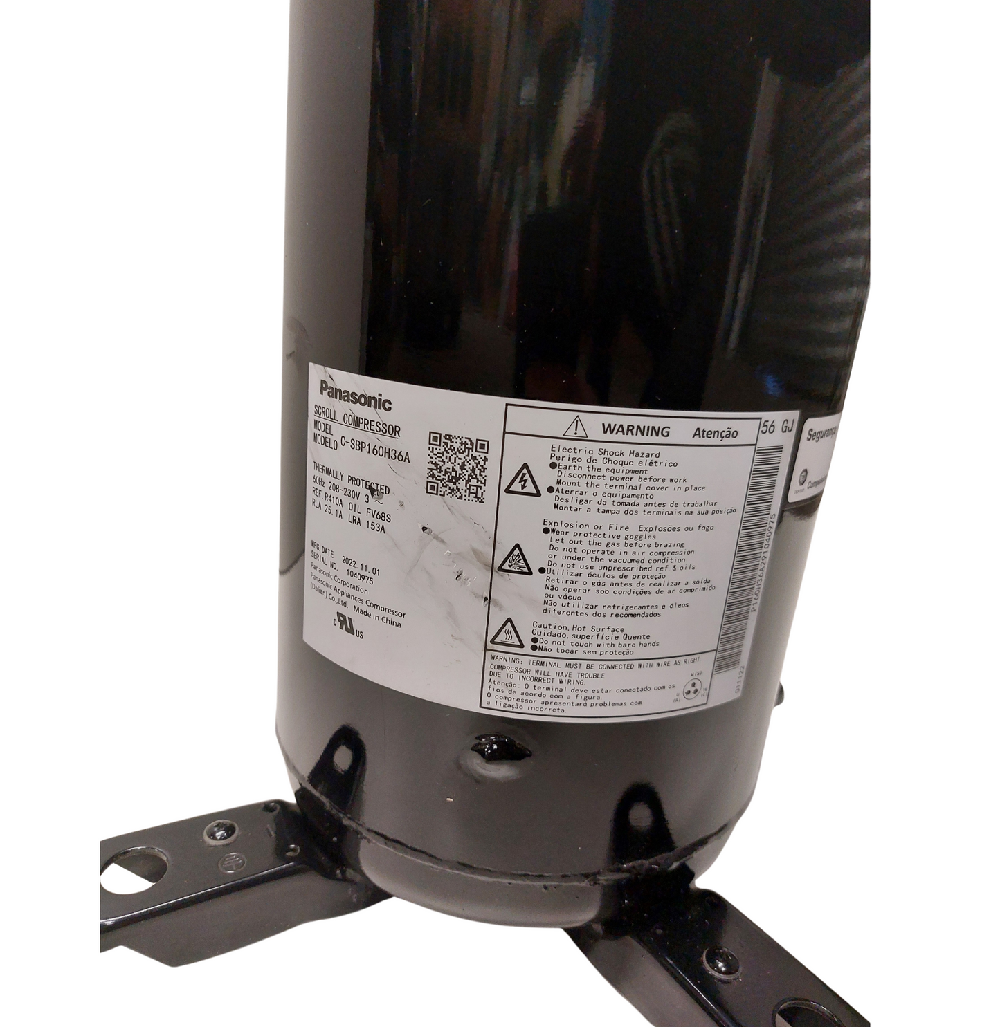 Sanyo / Panasonic C-SBP160H36A 4.5 Ton Scroll Compressor