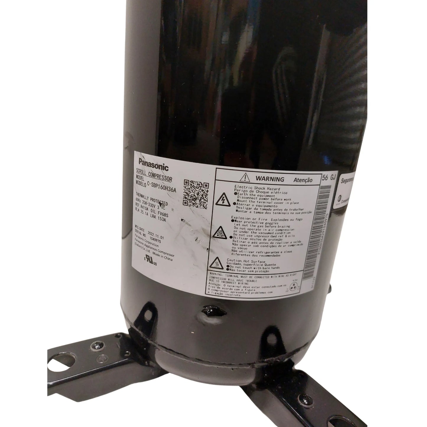 Sanyo / Panasonic C-SBP160H36A 4.5 Ton Scroll Compressor