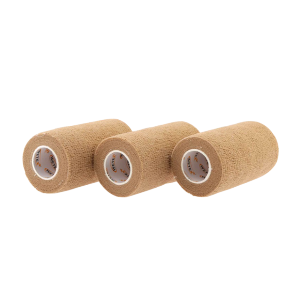 Self-Adhesive Brown Elastic Bandage (4 in x 5 yds) - Large (144pcs)