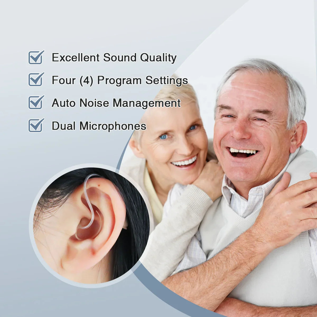 V402R Rechargeable BTE Hearing Aids